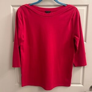 Ann Taylor Vibrant Red Long Sleeve Top